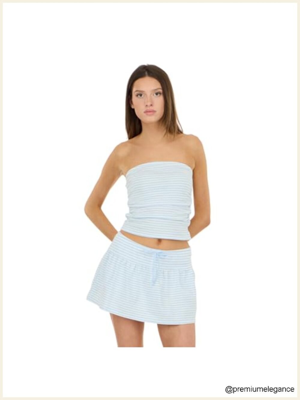 Cropped Tube Top with Side Ruching, Stretchy Cotton Blend, Strapless, Pull On